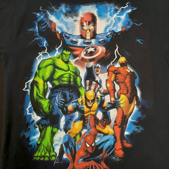 Mad Engine Marvel Characters T-shirt Men's Size Large Black Marvel Universe - Picture 2 of 7